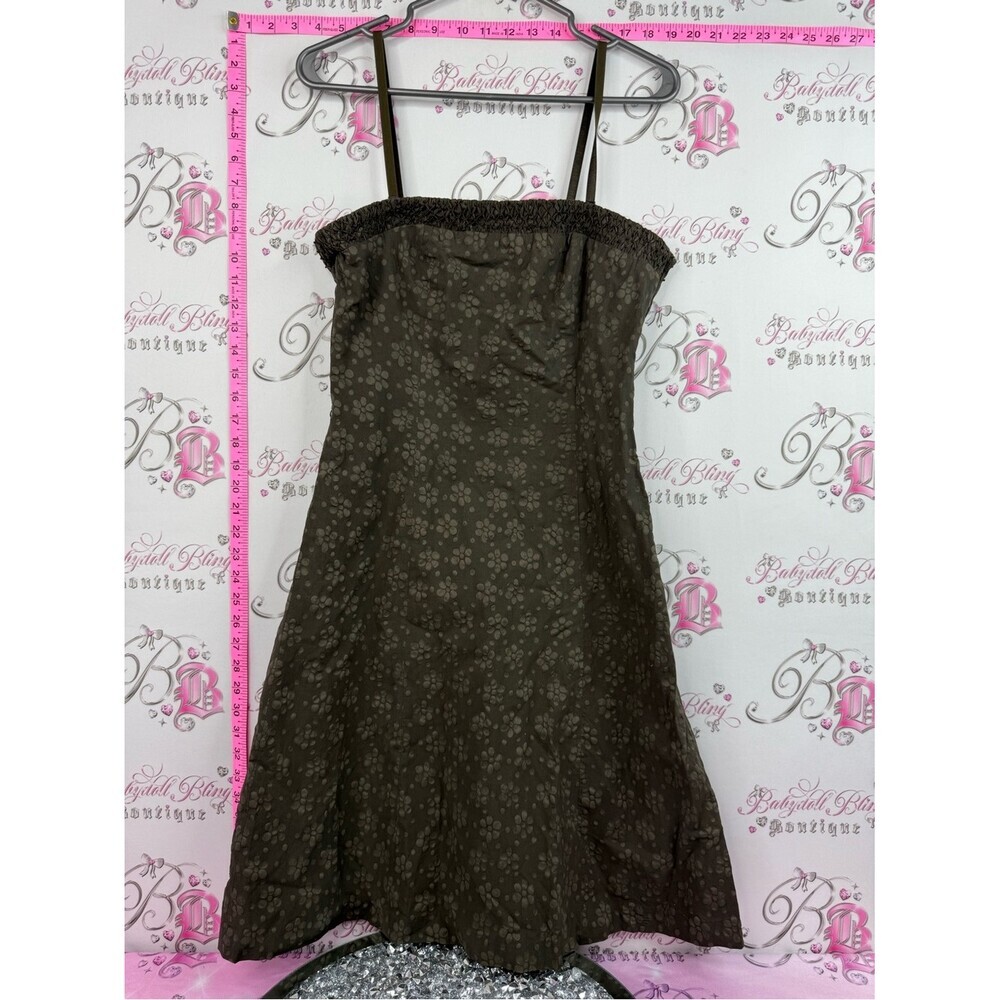 RW&CO. Dress beaded Embroidered Olive brown Floral Midi Sundress